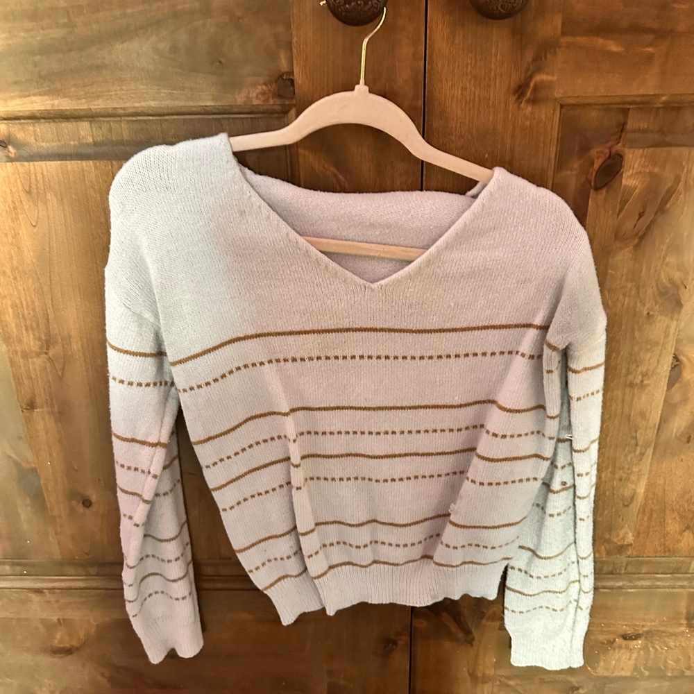 Striped V-Neck Sweater